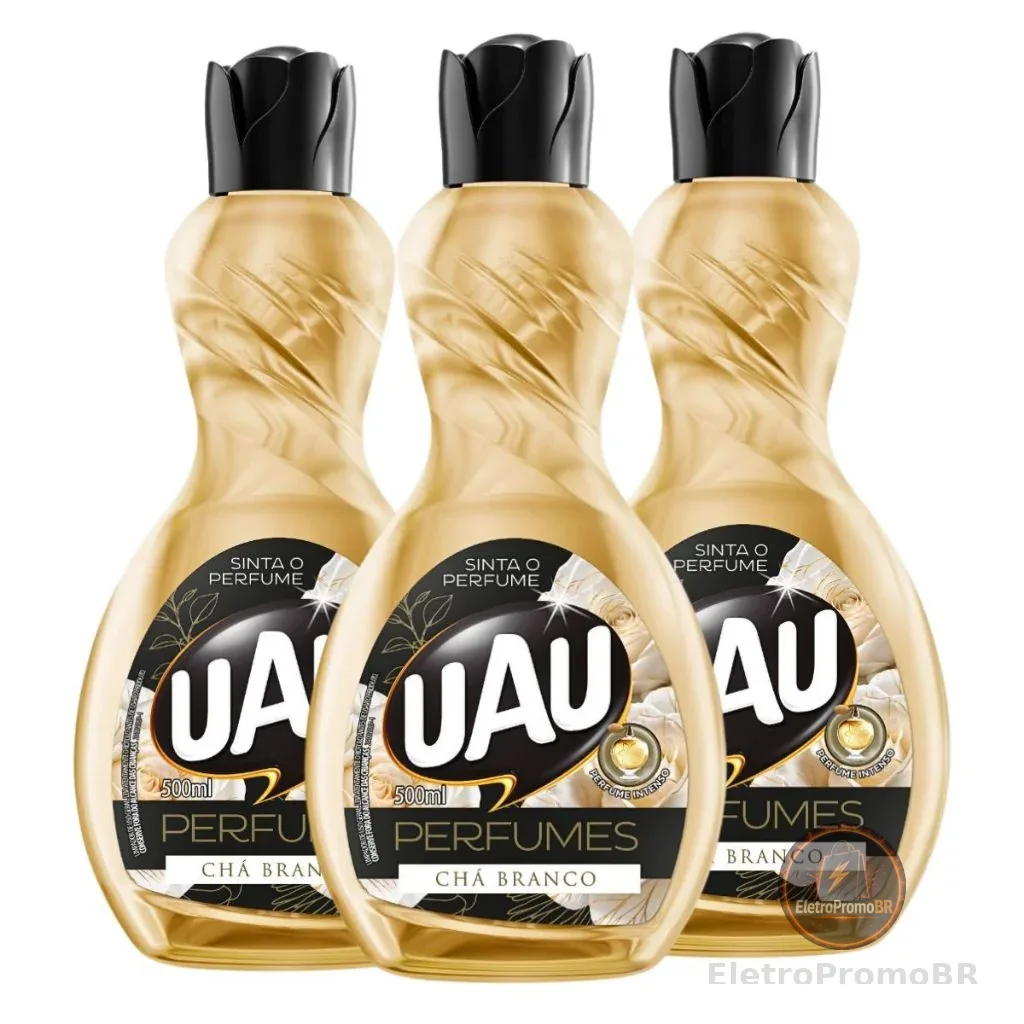 Kit 3un Limpador 500ml UAU Perfume Chá Branco