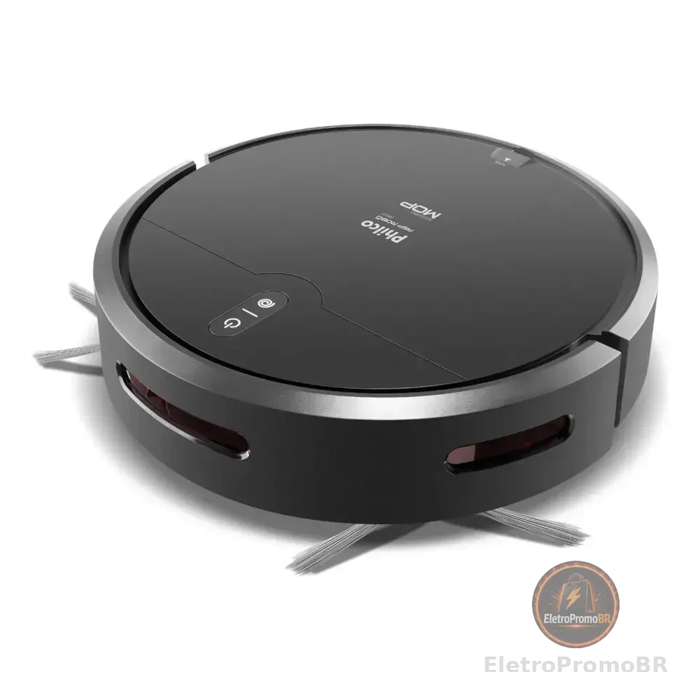 Aspirador De Pó Robô Philco 3 Em 1 Pas23 Com Mop Preto 127/220v