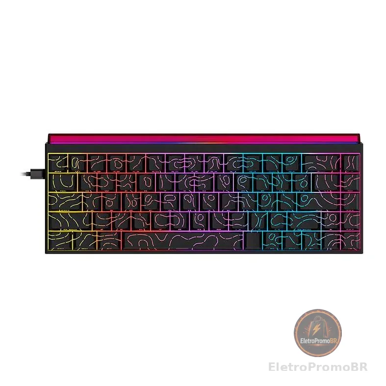 Teclado Mecanico Ajazz NK68, Rainbow, Switch Vermelho, Preto, NK68-BK