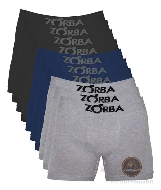 Kit 10 Cuecas Zorba Boxer Sem Costura Algodão 781