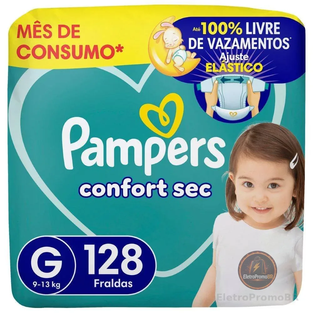 Fralda Pampers Confsec Jumbo G 128 Unidades