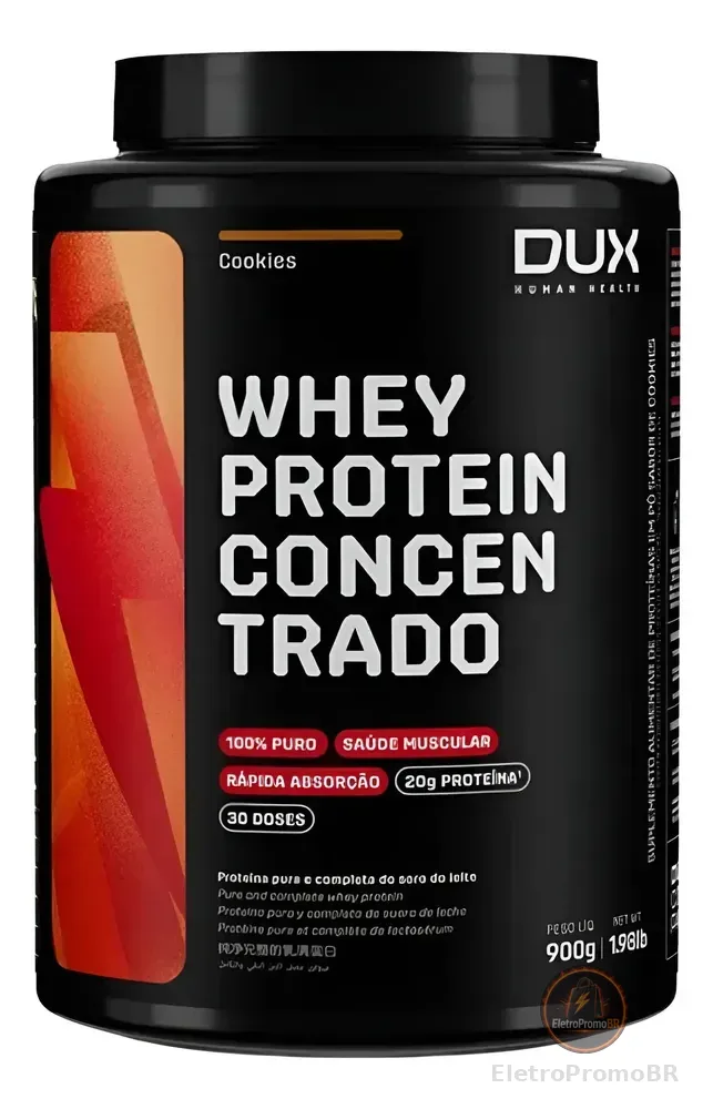 Whey Protein Concentrado Sabor Cookies Dux 900g Cookies