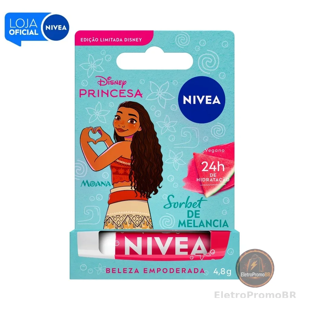 NIVEA Hidratante Labial Sorbet de Melancia Ed. Limitada Moana Disney® Princesa 4,8g