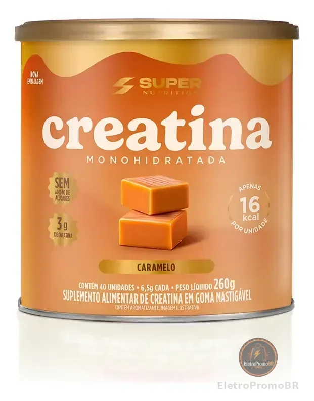Creatina Monohidratada Sabor Caramelo para Desempenho Super Nutrition