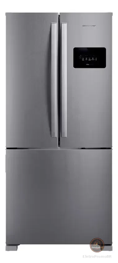 Geladeira Brastemp Frost Free 559 Litros French Door Inox - Bro85mk Cinza 220v