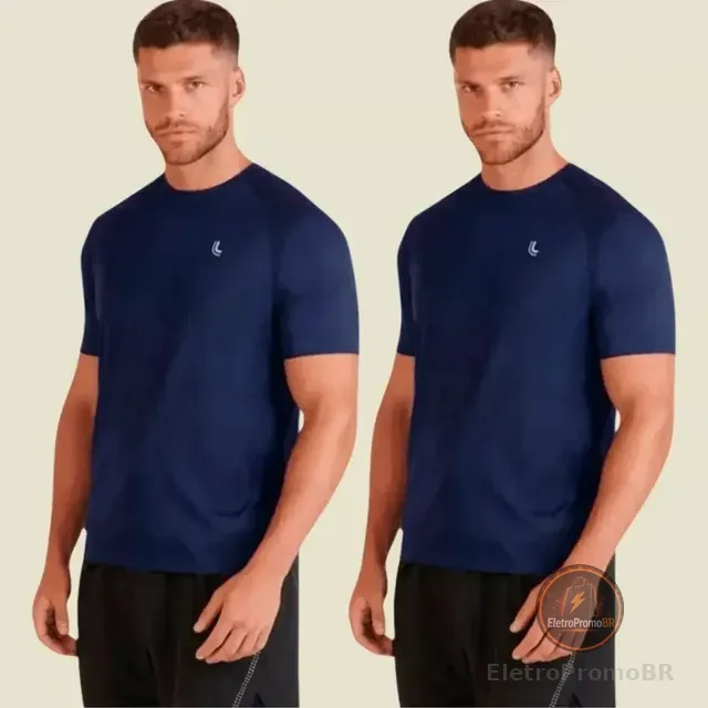 Kit 2 Camiseta Dry Masculina Fit Lupo Básica Academia