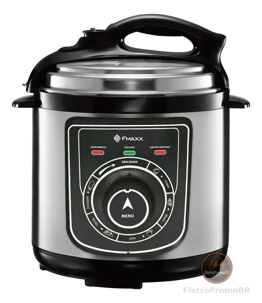 Panela De Pressão Elétrica Fmaxx Chef 4 Litros 800w Prateado 60hz