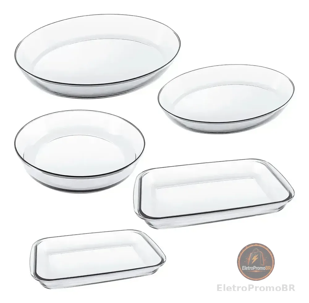 Conjunto Assadeiras 5 Peças Sem Tampa de Vidro - Marinex