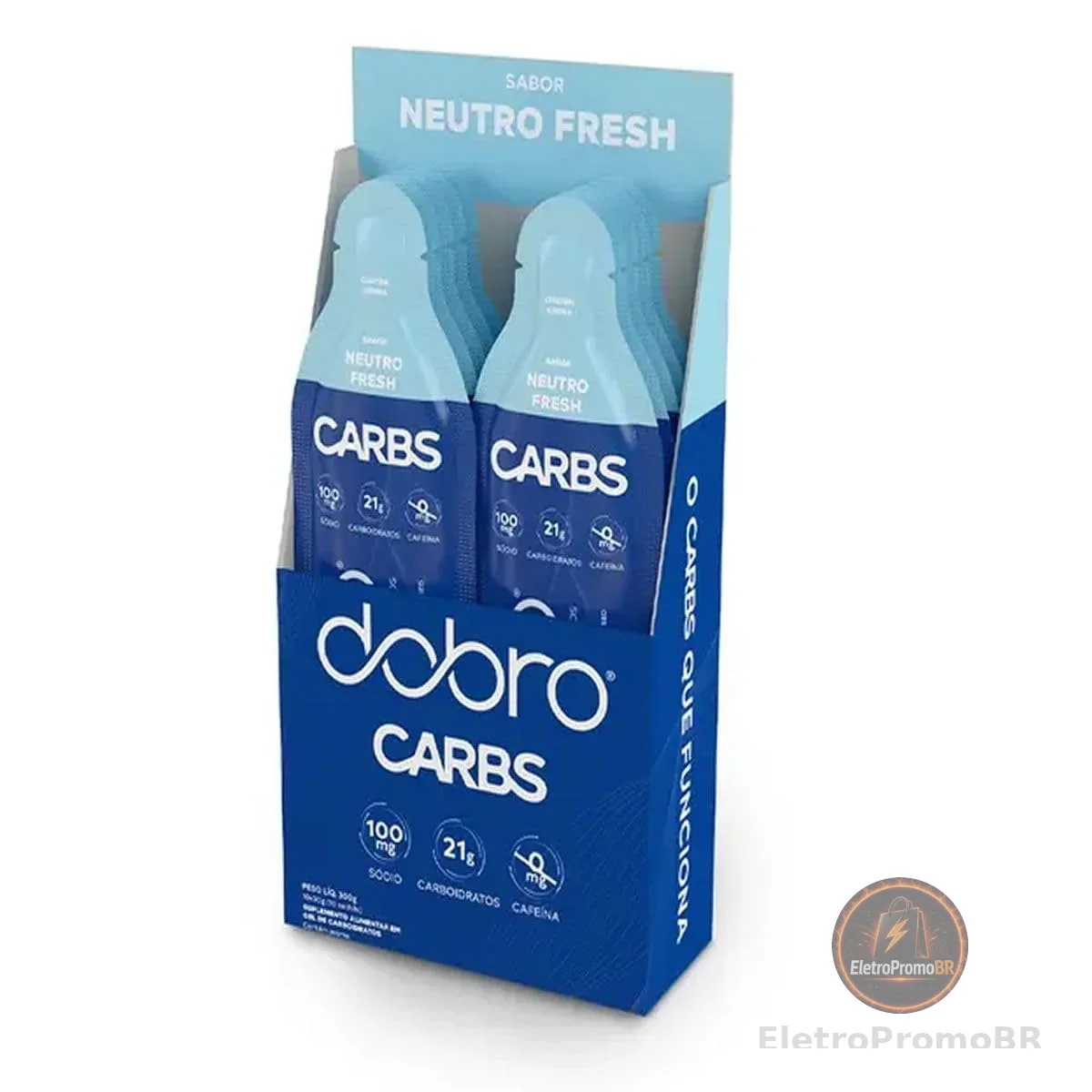 Carbs Gel, Dobro, Gel de Carboidrato, Sabor Neutro Fresh - 10 Sachês de 30g