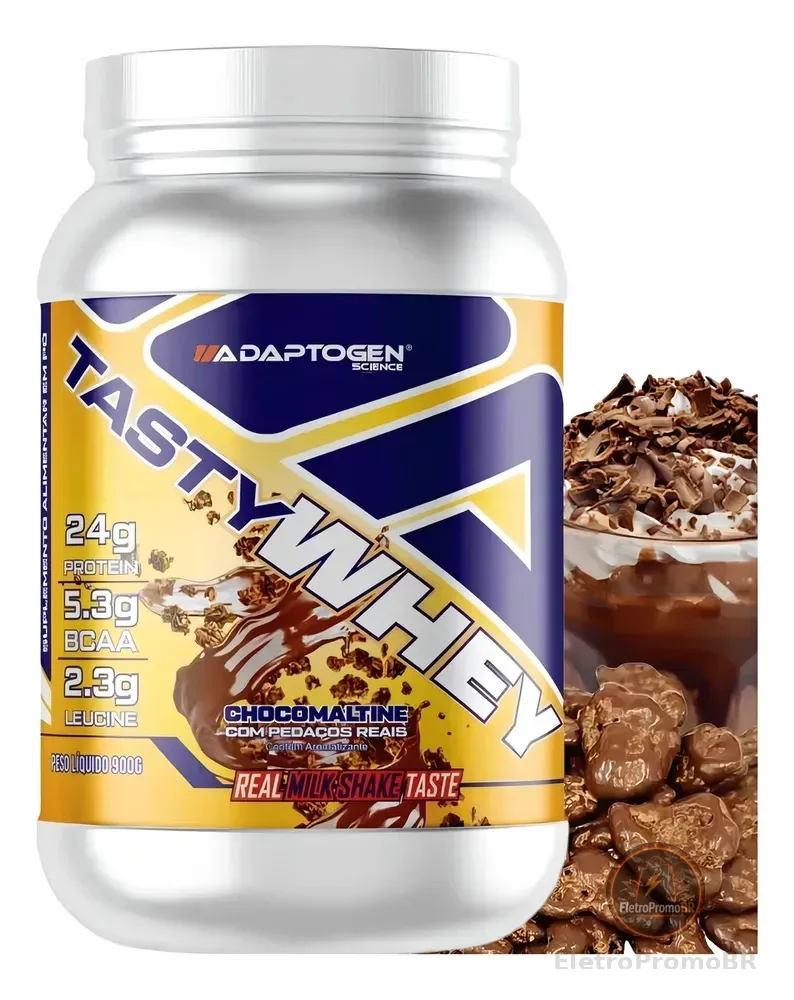 Suplemento Tasty Whey 3w Gourmet Whey Protein Adaptogen Science Pote 900g Sabor Chocomaltine