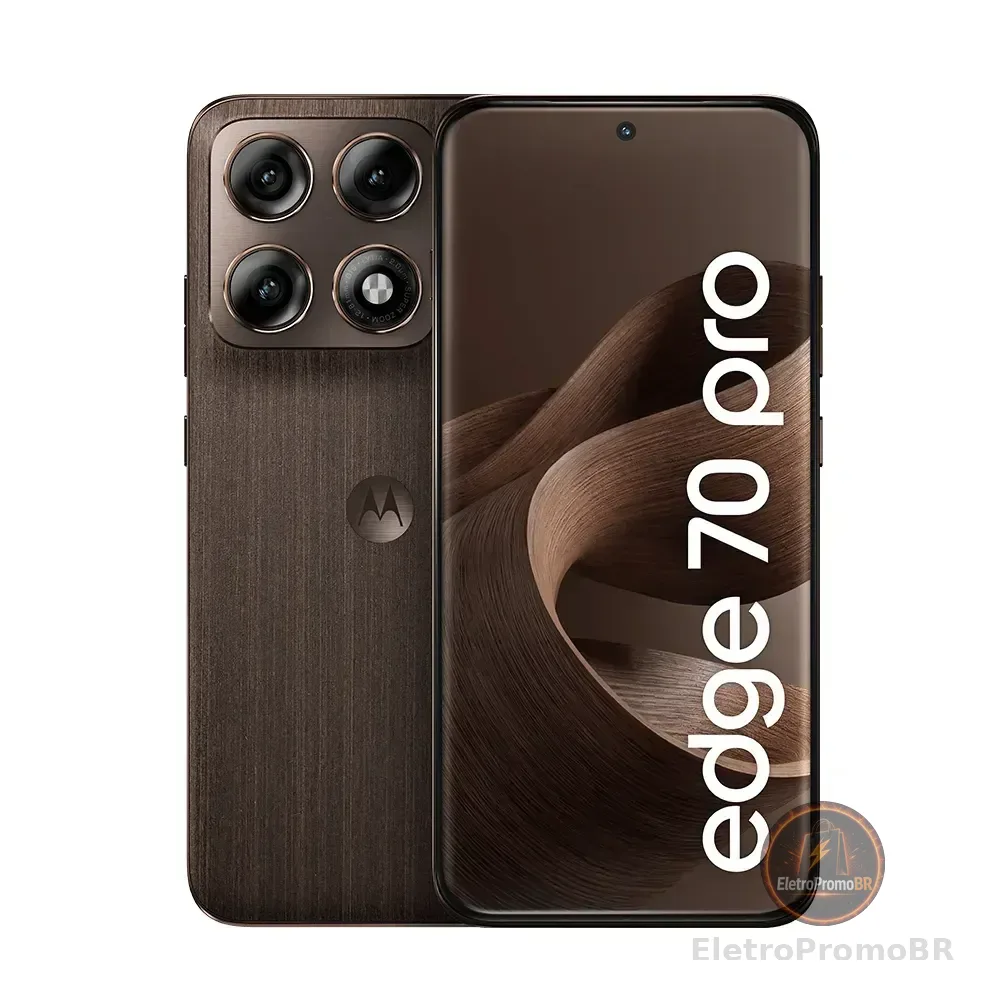 Smartphone Motorola Edge 70 Pro 5g - 256gb 24gb (12gb Ram+12gb Ram Boost), 4 Câmeras De 50mp, Tela 1.5k Extreme Amoled 144hz, Bateria 6500 Mah, Ip68/ip69 - Madeira