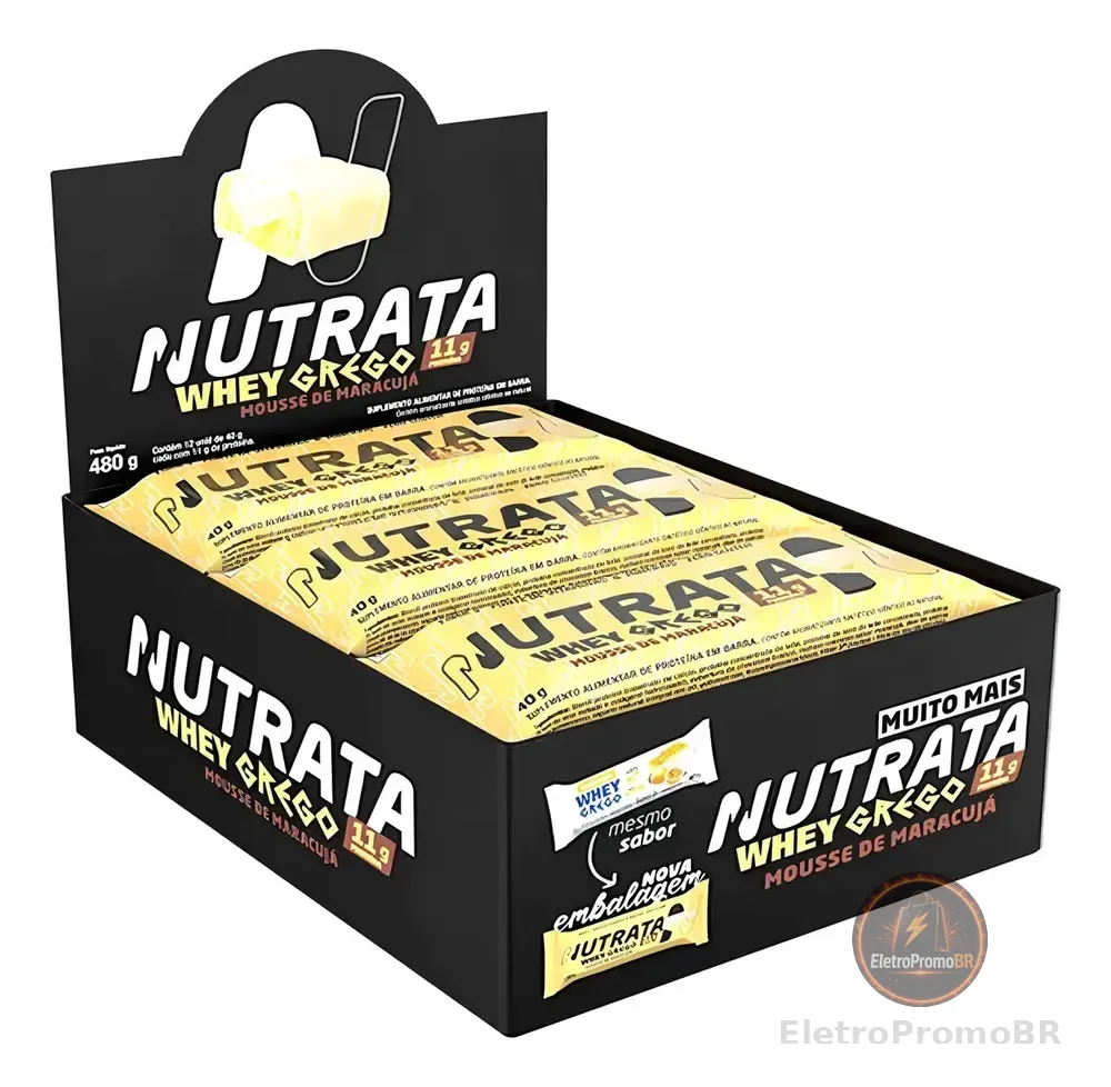Barra Whey Grego 40g 12 Unidades Mousse De Maracujá Nutrata Mousse De Maracujá