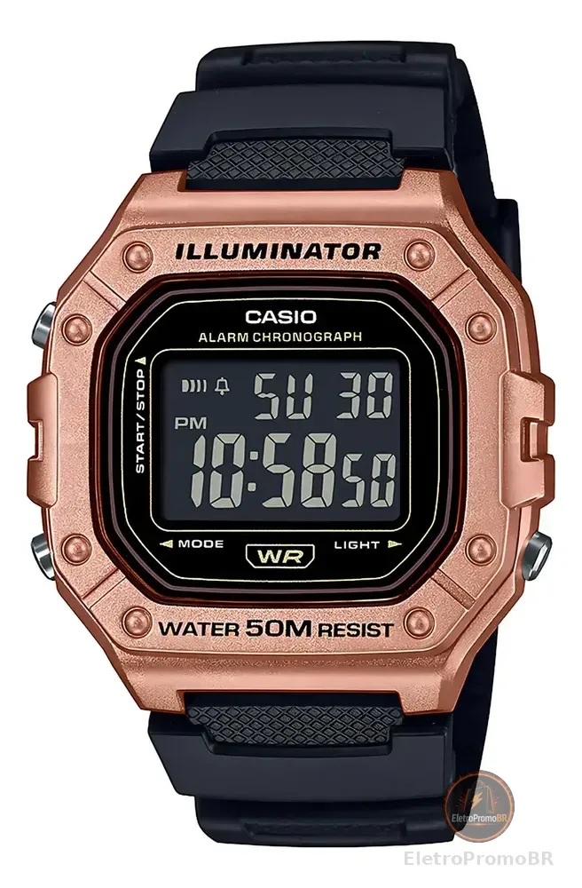 Relógio Casio Masculino Digital Quadrado W-218hm-5bvdf