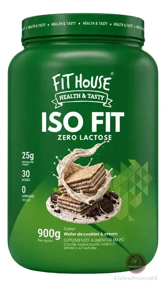 Iso Fit Proteina Isolada Zero Lactose Fit House 900g Wafer De Cookies And Cream