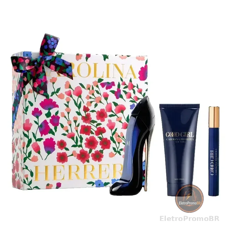 Kit Presente Carolina Herrera Perfume Feminino Good Girl Eau De Parfum 80ml + Hidratante Corporal Body Lotion 100ml + Perfume Miniatura Travel Size 10ml