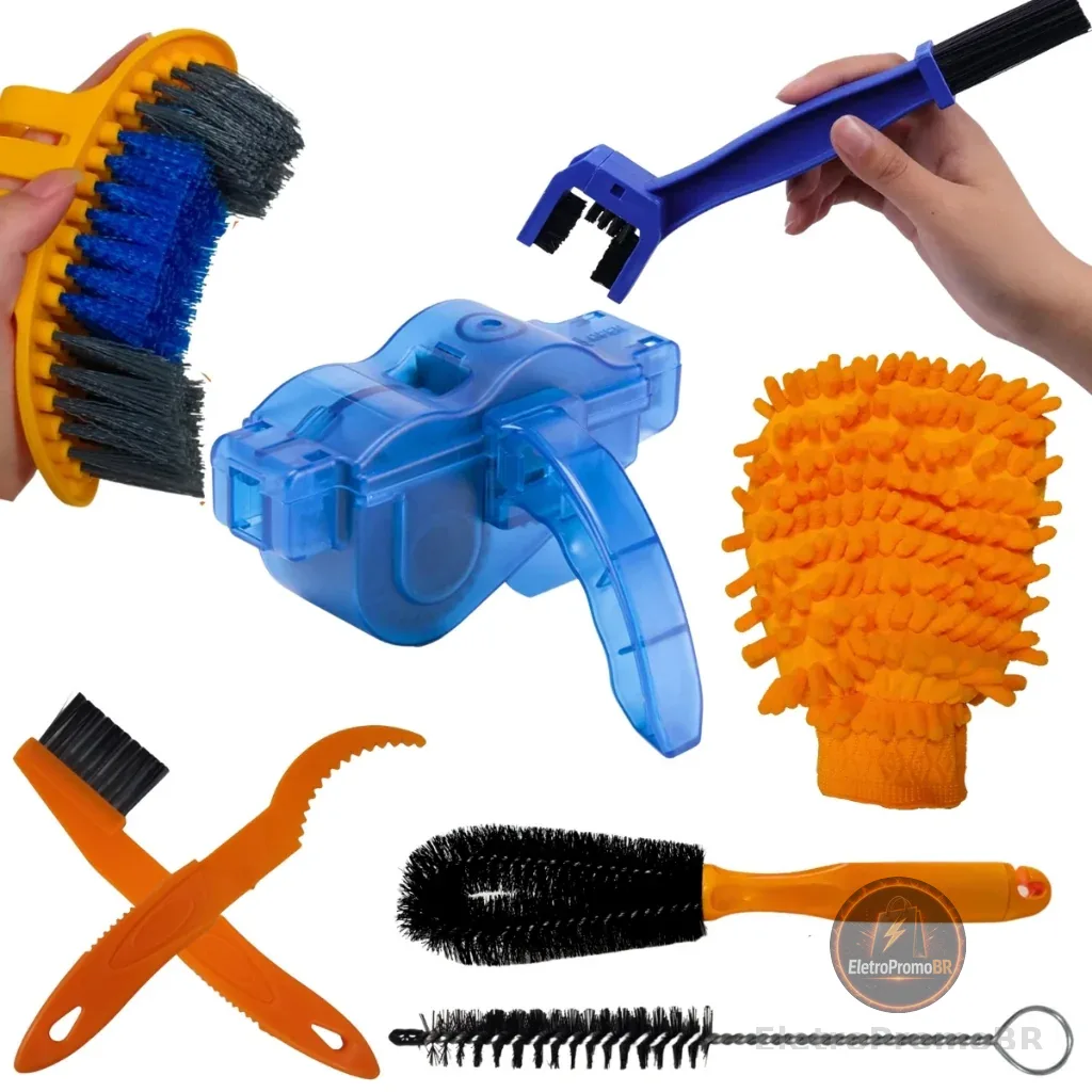 Kit De Limpeza De Bicicletas,Ferramenta Para Limpeza De Bicicletas, Limpador De Corrente De Bicicleta, Conjunto De Escova De Ciclismo