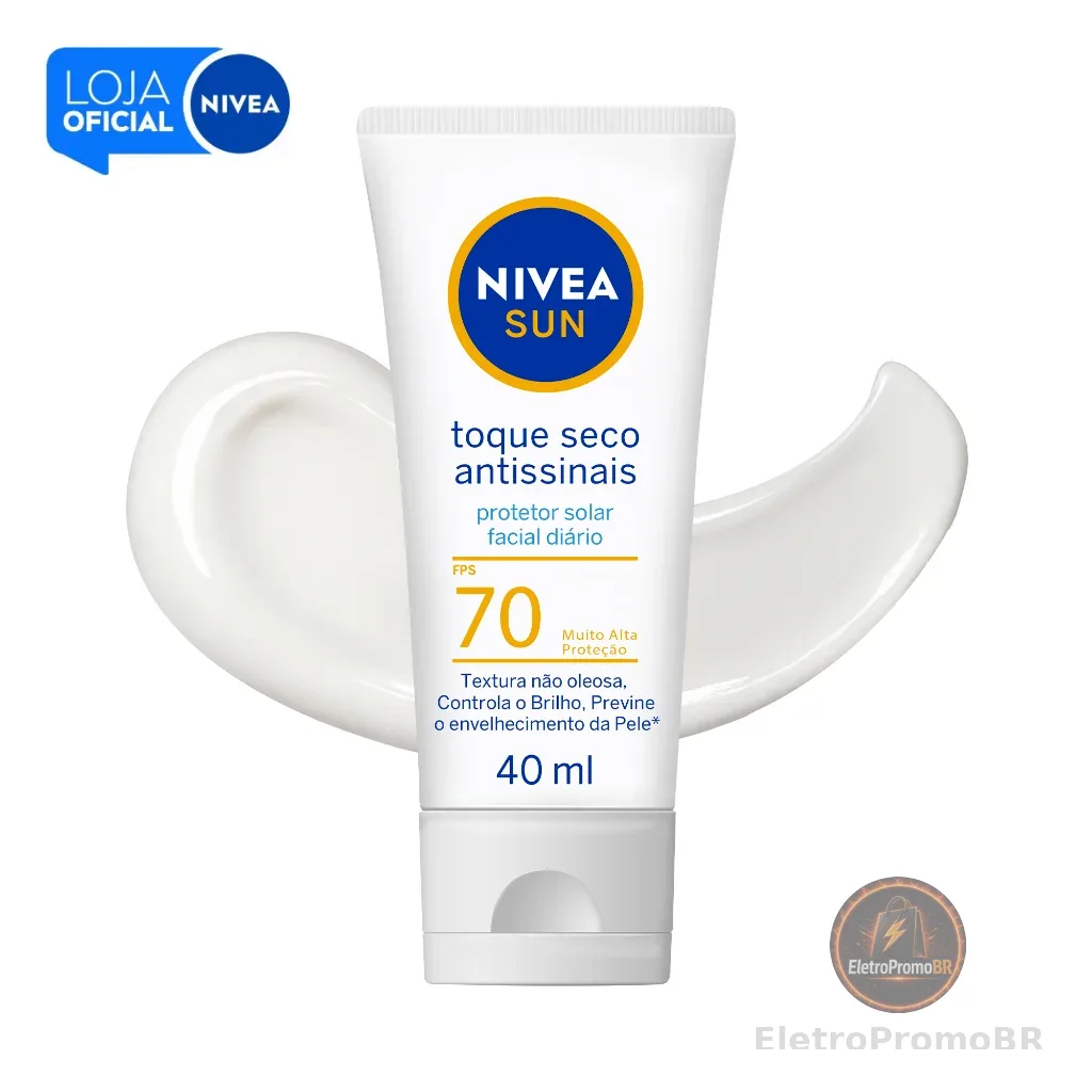 NIVEA SUN Protetor Solar Facial Toque Seco Antissinais FPS 70 40ml