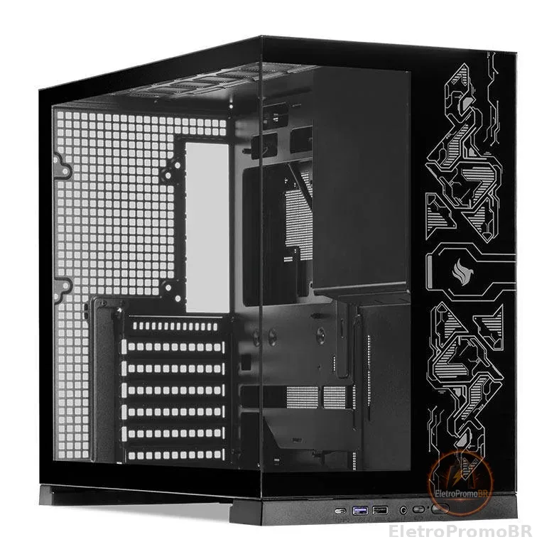 Gabinete Gamer Pichau Cypher, Mid-Tower, Lateral de Vidro, Preto, PCH-CPH-BK