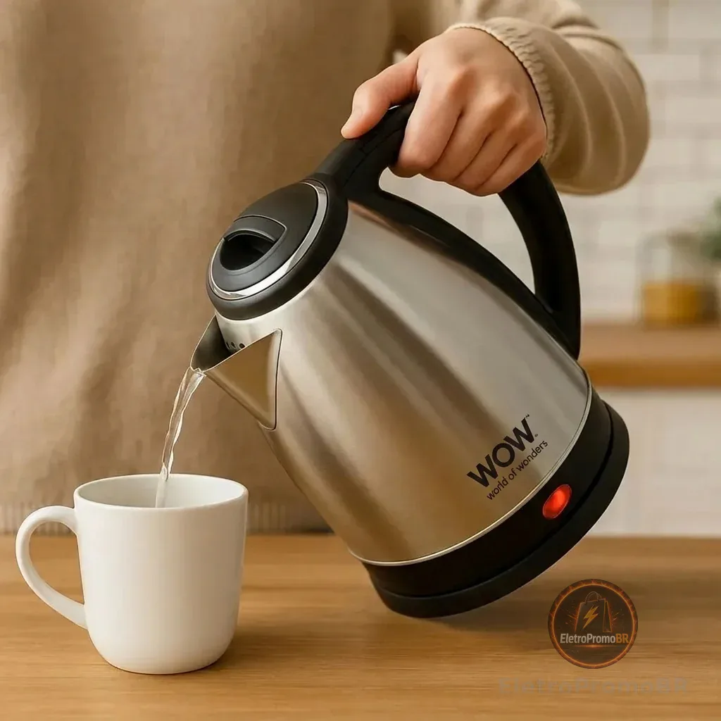 Chaleira Elétrica Jarra 1.8L Café Chá Inox 220v