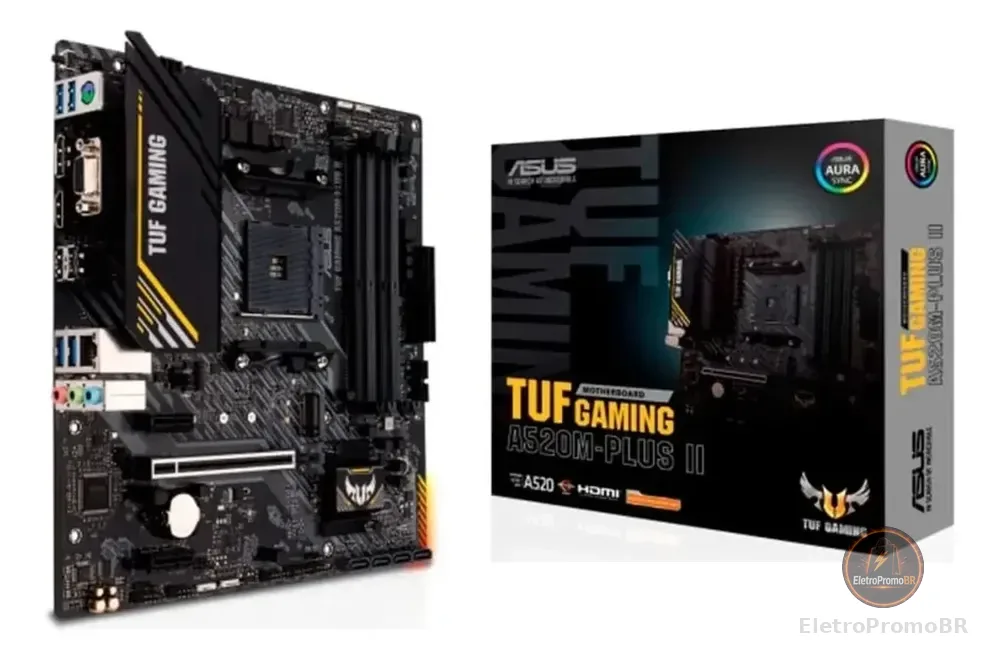 Placa Mãe Asus Tuf Gaming A520m-plus Ii, Amd Am4, Matx, Ddr4 Preto