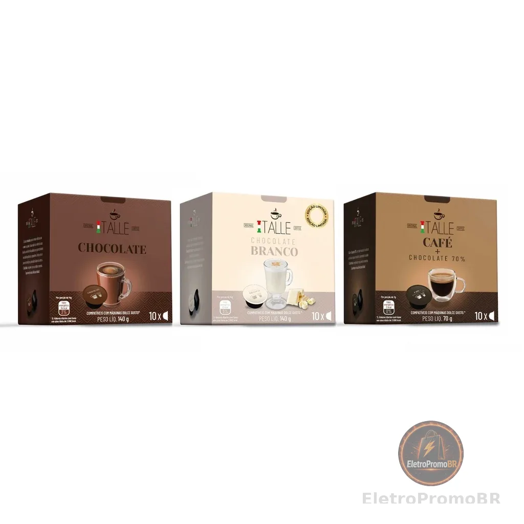 Capsula Cafe Italle Dolce Gusto Chocolate 3 sabores Gourmet 30 Capsulas