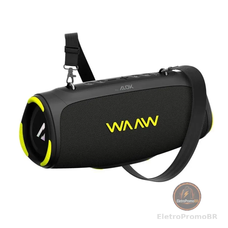 Caixa de Som Bluetooth WAAW Boom 110 40W RMS de Potência Á prova D’água Proteção IPX7 26 Horas