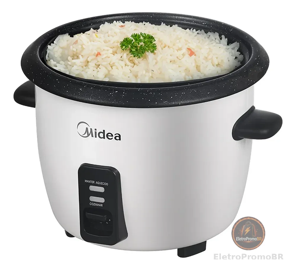 Panela De Arroz Elétrica Midea 7 Xícaras Cozimento Á Vapor Com Tampa De Vidro