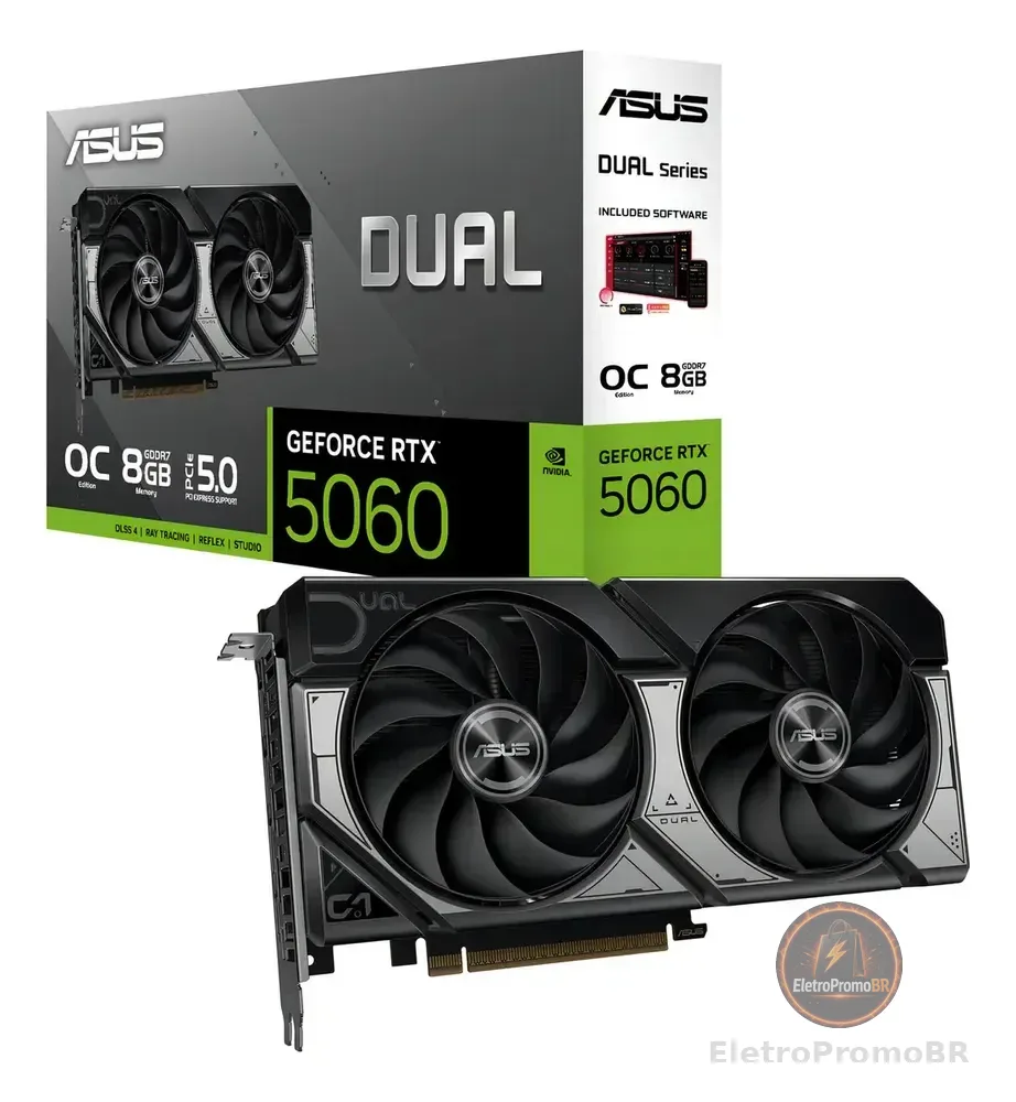 Placa de vídeo Asus Rtx 5060 8gb Dual Gdr7 de 128 bits
