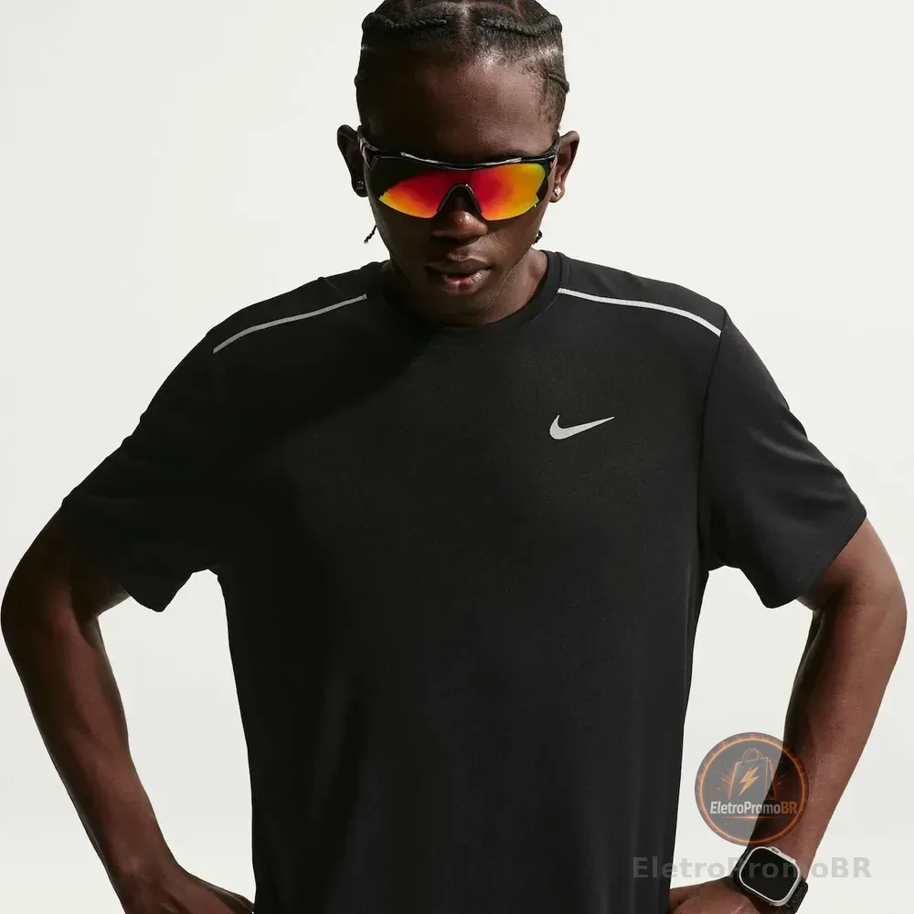 Camiseta Dri-fit Nike Uv Miler Masculina Preto/cinza Gg