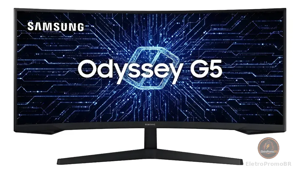 Monitor Gamer Samsung Odyssey G5 34  Uwqhd Preto 127/220v