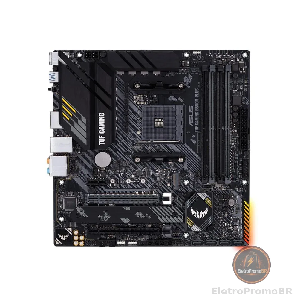 Placa-mãe Asus p/AMD AM4 B550M-Plus TUF Gaming 4xDDR4 mATX 9