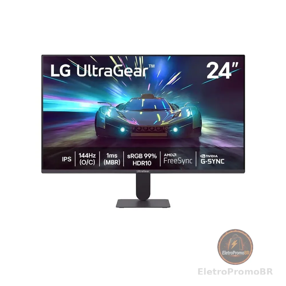 Monitor Gamer 24 UltraGear 24G411A-B 144Hz Full HD 1MS MBR G-SYNC FreeSync LG