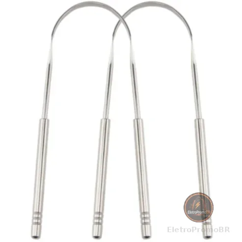 2 Peças Limpador De Língua Raspador De Língua Em Aço Inox Limpador De Lingua