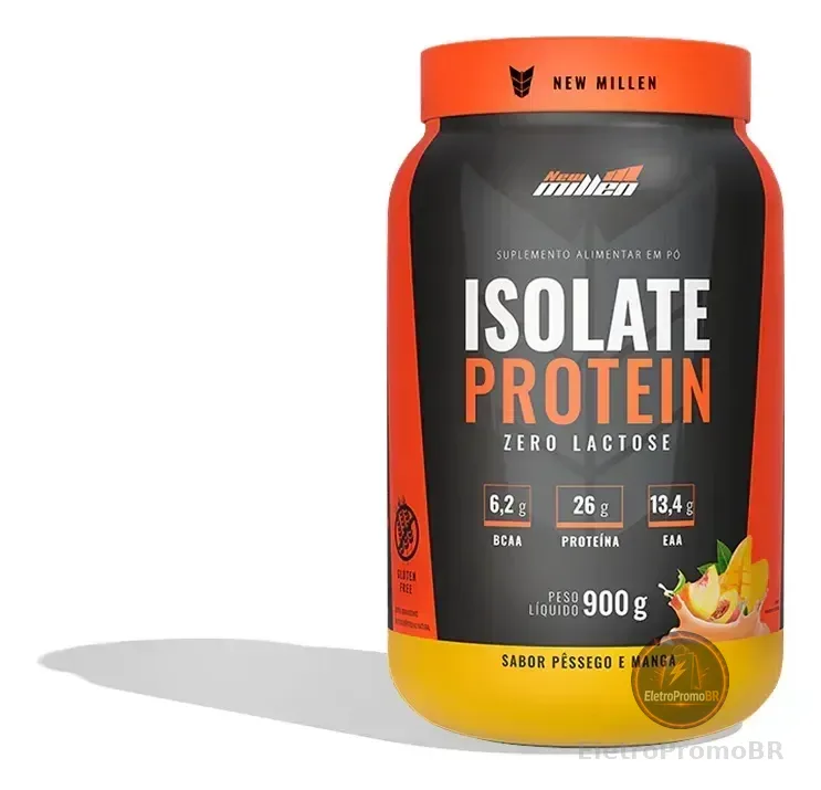 Isolate Protein Zero Lactose New Millen 900g Sabor Pêssego e Manga