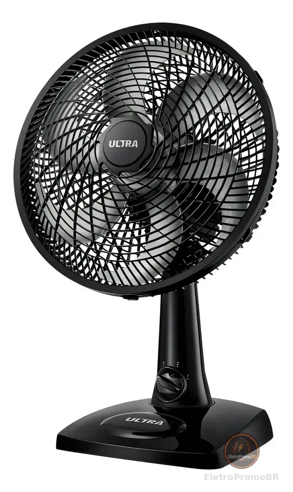 Ventilador De Mesa 30cm 6 Pas 3vel Ultra Vento Forte Mondial Estrutura Preto Pás Prata Diâmetro 30 cm Material das pás Plástico