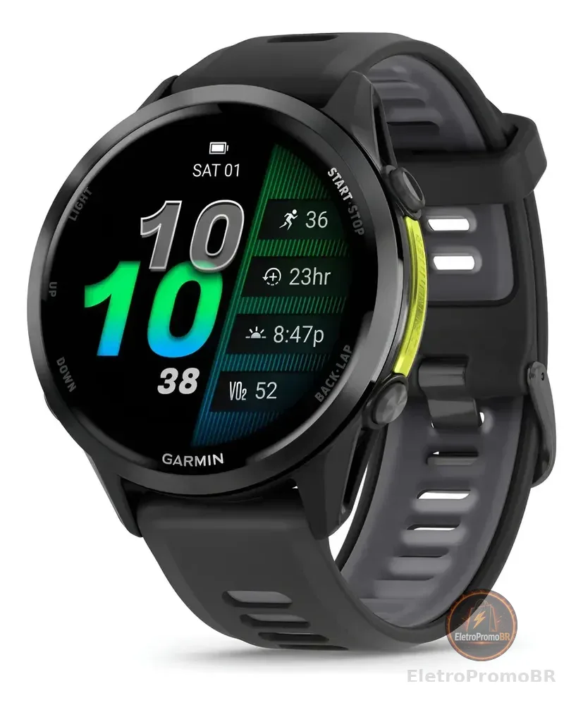 Relógio inteligente Forerunner 970 Garmin Amoled Triathlon Maps Caixa preta
