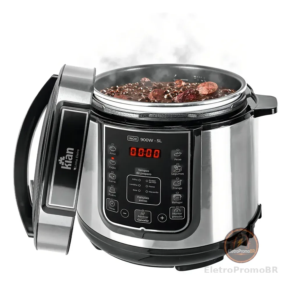 Panela De Pressão Elétrica 5 Litros Kian Inox