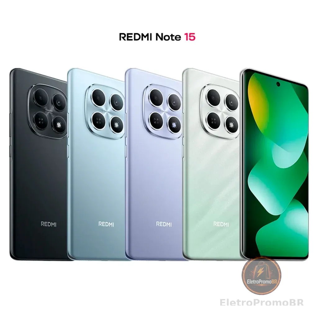 Celular Xiaomi Redmi Note 15 4G Tela 6.77" 8GB RAM 256GB Câmera 108MP 6000mAh com Nota Fiscal