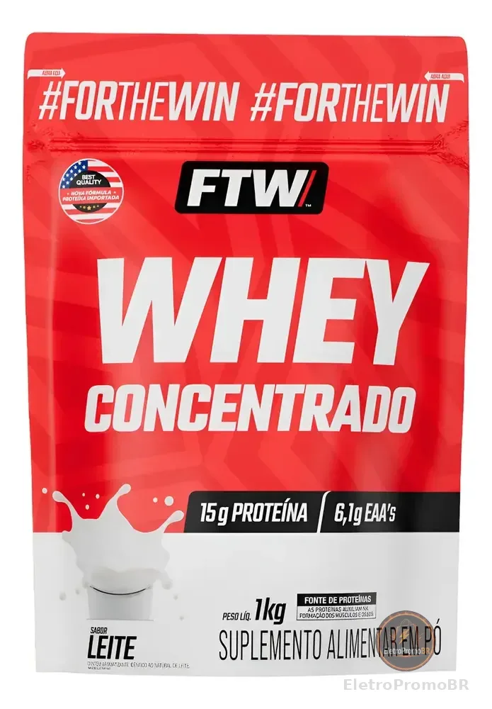 Whey Protein Concentrado 1kg Sabor Leite - Ftw