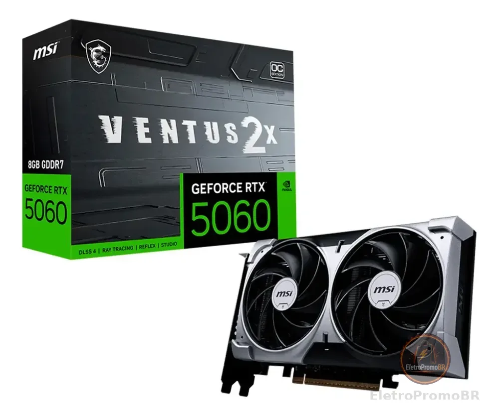 Placa De Vídeo Msi Geforce Rtx 5060 8gb Ventus 2x Oc Edition