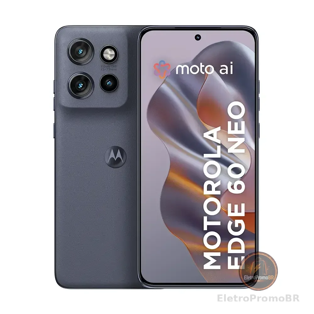 Smartphone Motorola Edge 60 Neo 5G - 256GB 24GB (12GB RAM + 12GB Ram Boost) 50MP Sony Camera Moto AI e tela 1.5K Super HD - Cinza