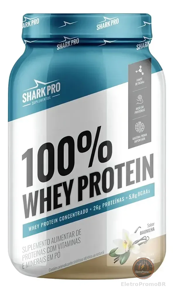 100% Whey Protein Concentrado Grow Soldiers 900g - Shark Pro Sabor Baunilha