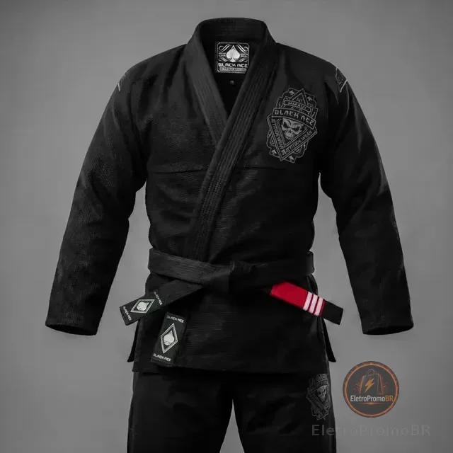 Kimono Black Ace Rage - Preto/chumbo
