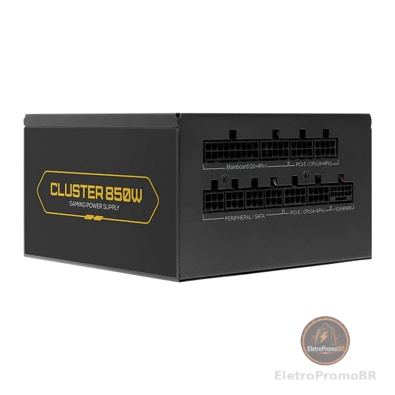 Fonte Pichau Cluster, 850W, PCIe 5.0, Full Modular, 80 Plus Gold, Preto, PG-CL850-BK01