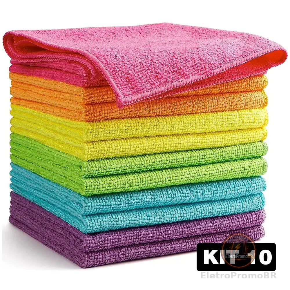 Kit 10 Panos De Limpeza Microfibra alta absorção Multiuso
