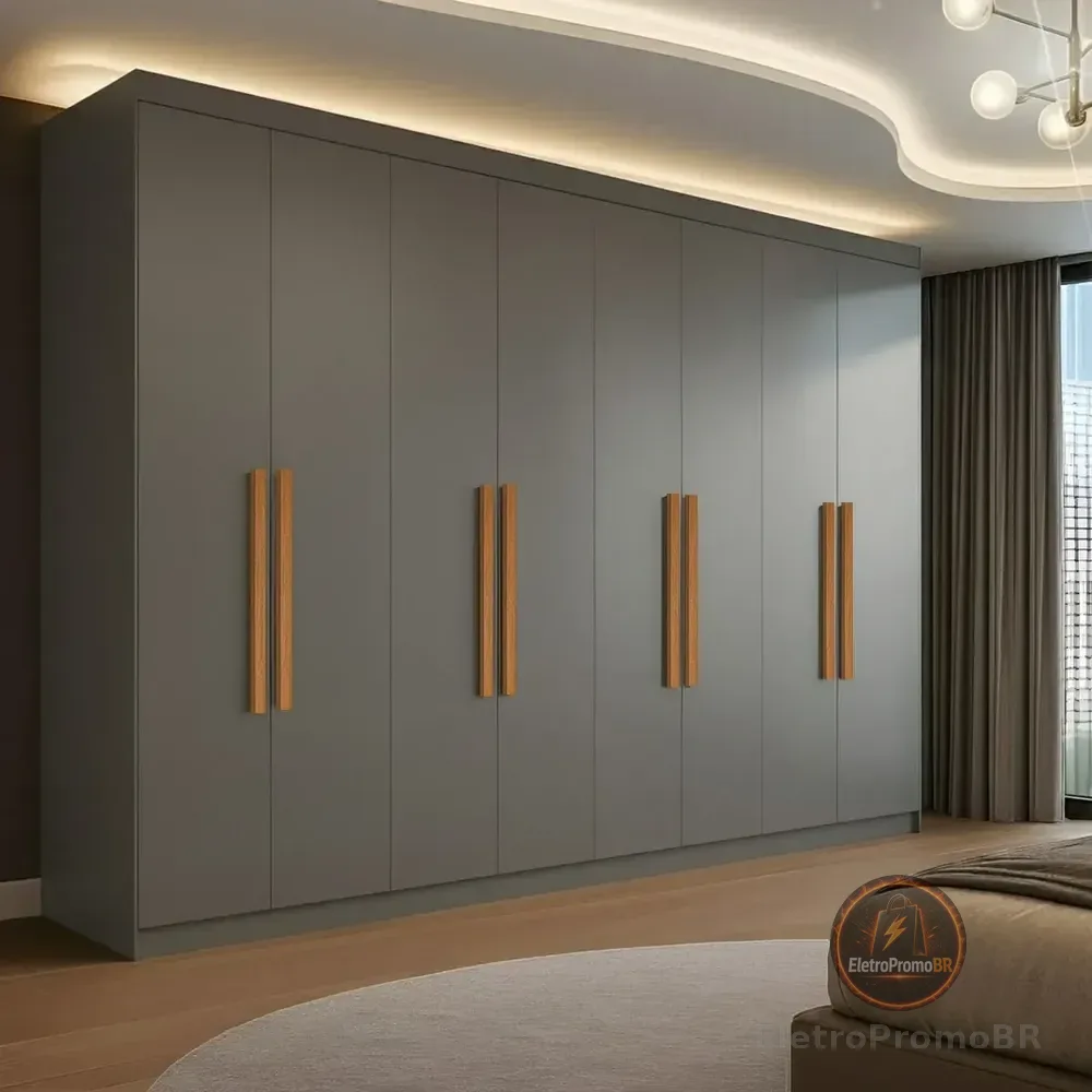 Guarda Roupa Casal 8 Portas 4 Gavetas Paris Espresso Móveis Onix