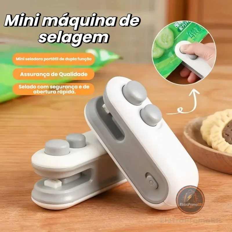 1/2/3/4  Peças Mini Máquina Seladora Recarregável Para Embalagens Plásticas - Selagem Rápida/ Alta Qualidade/ Promoção
