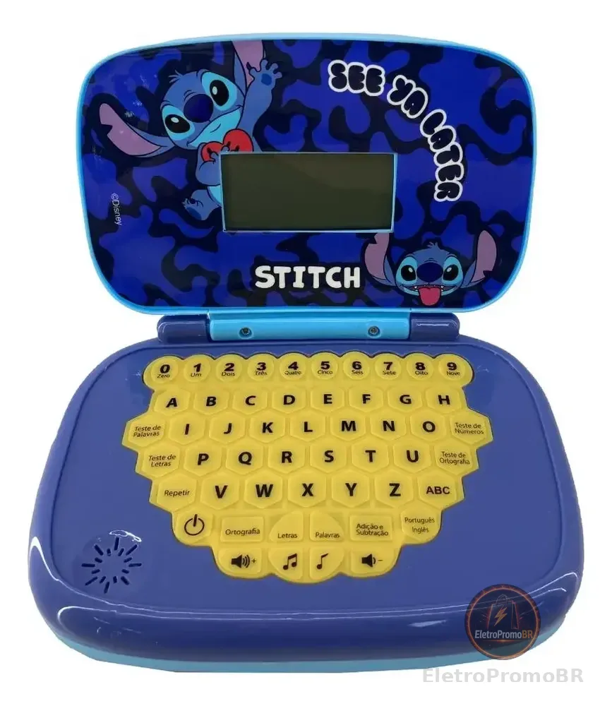 Laptop Infantil Educativo Candide Disney Stitch Bilíngue