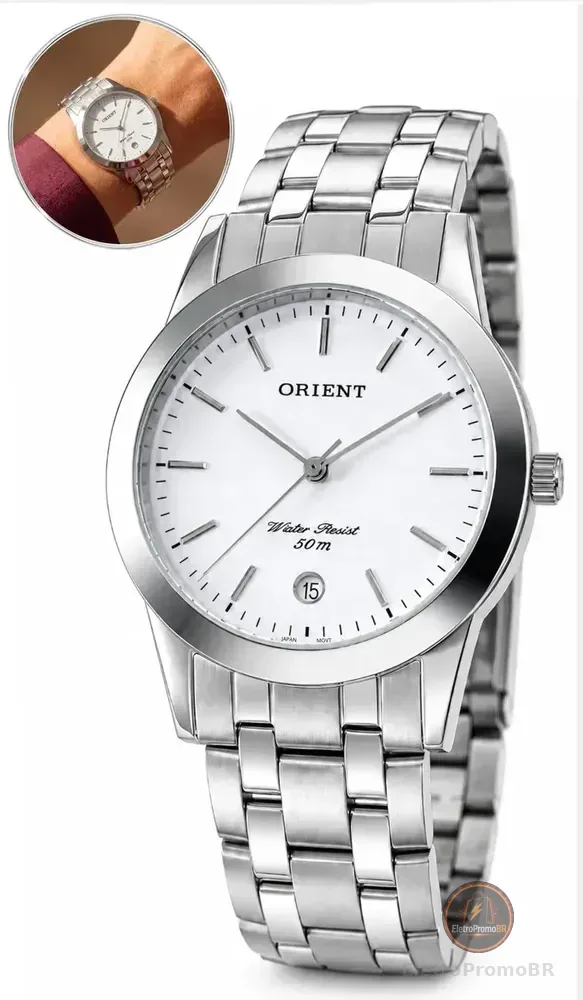 Relógio Orient Masculino MBSS1004A Prata Analógico Aço Inoxidável