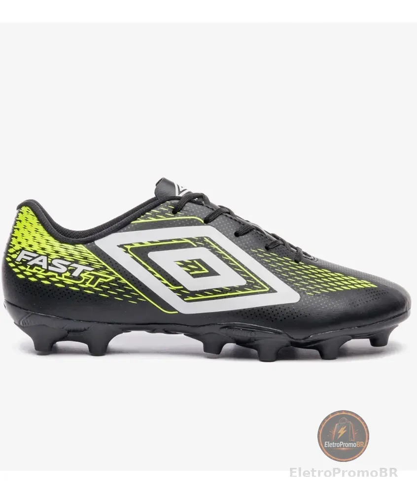Chuteira Umbro Campo Futebol Adulto Fast Ii Preto/limao/branco 40